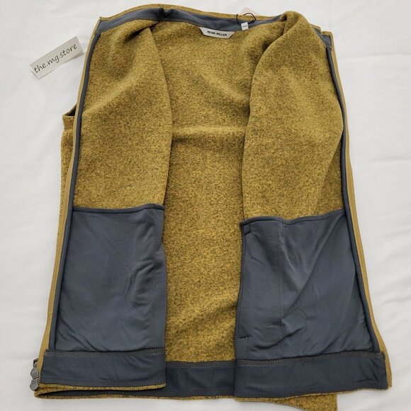 Peter Millar Crown Mens Sweater Fleece Full-Zip Vest XL Yellow $150 NWT - Picture 3 of 5